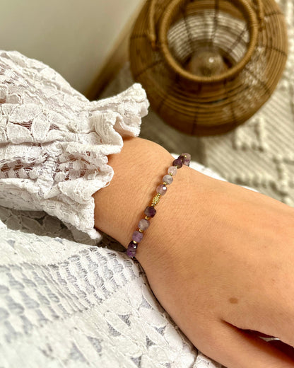 Bracelet en pierres naturelles cubiques CLEMENCE