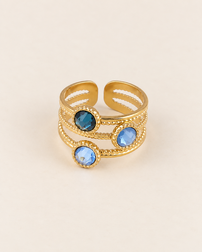 Bague 3 anneaux, ornée de 3 cristaux de Swarovski® DANAE