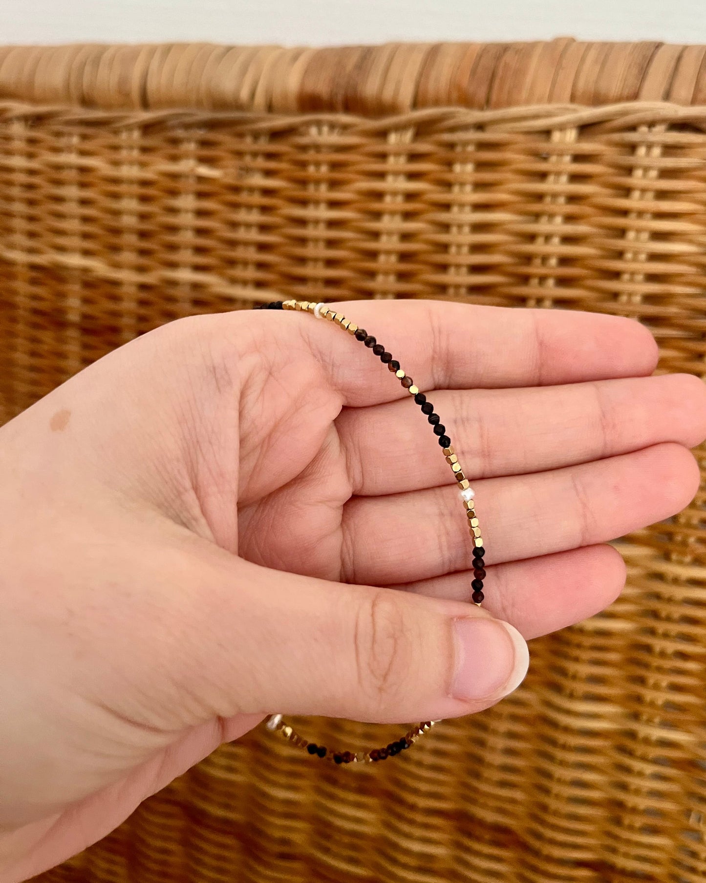 Bracelet de cheville pierres naturelles BALI