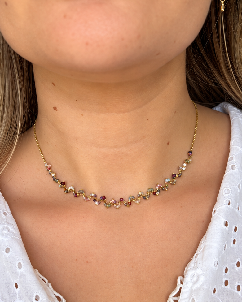 Collier zig zag en pierres naturelles ZIGZAG