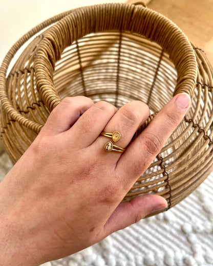 Bague duo pierres naturelles TANDEM