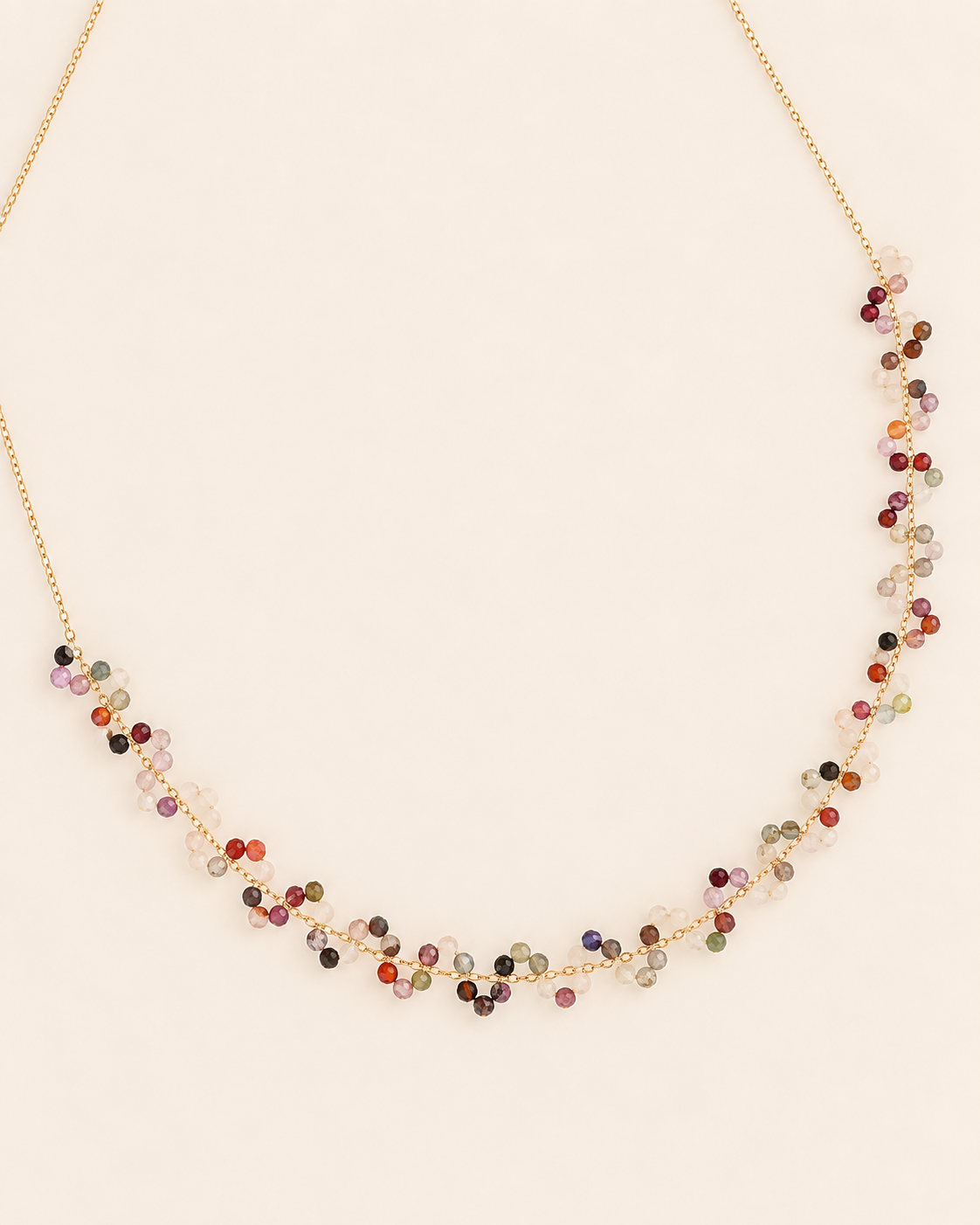 Collier zig zag en pierres naturelles ZIGZAG