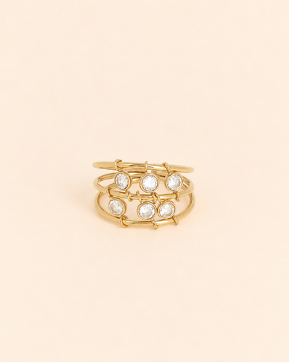 Bague avec rangée de strass ANAIS