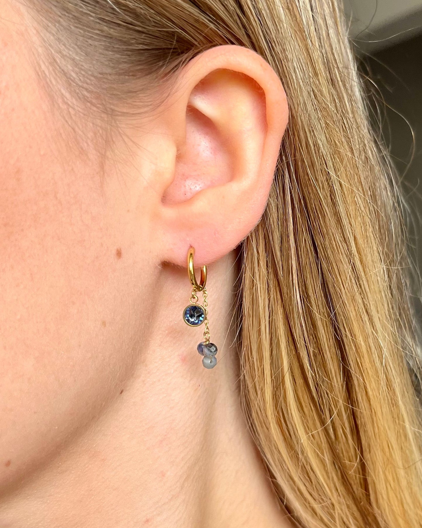 Créoles pierres naturelles et cristaux Swarovski® SOLY