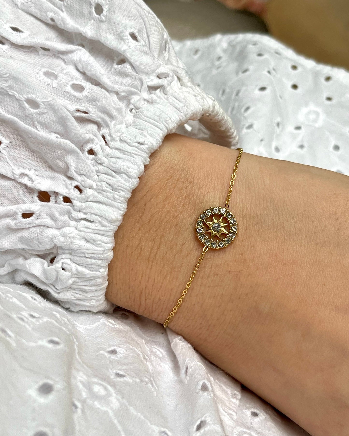 Bracelet étoile du nord strass acier inoxydable FAISCA