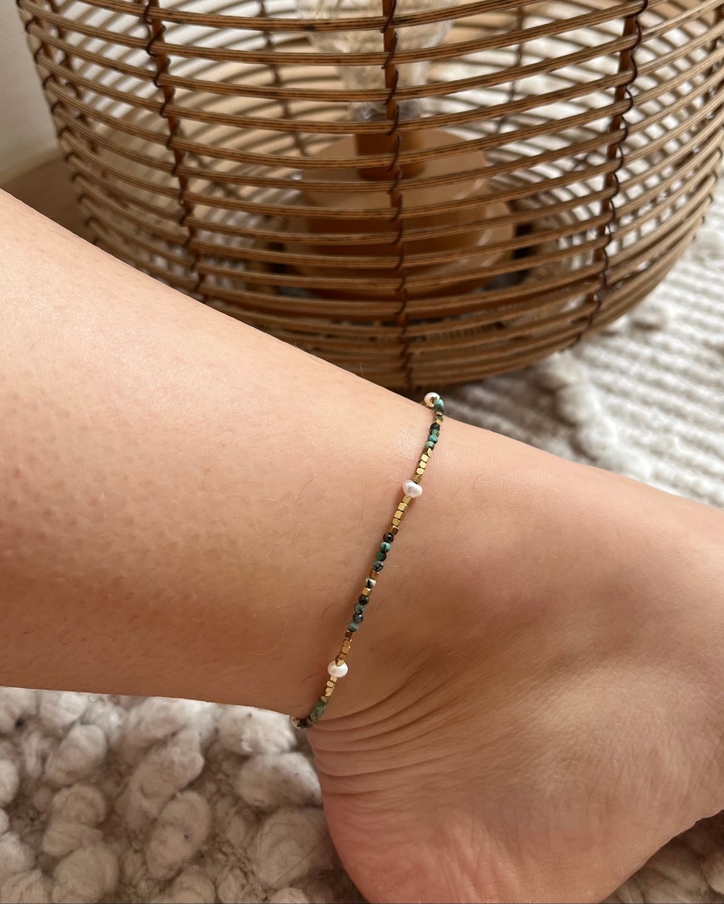 Bracelet de cheville pierres naturelles BALI