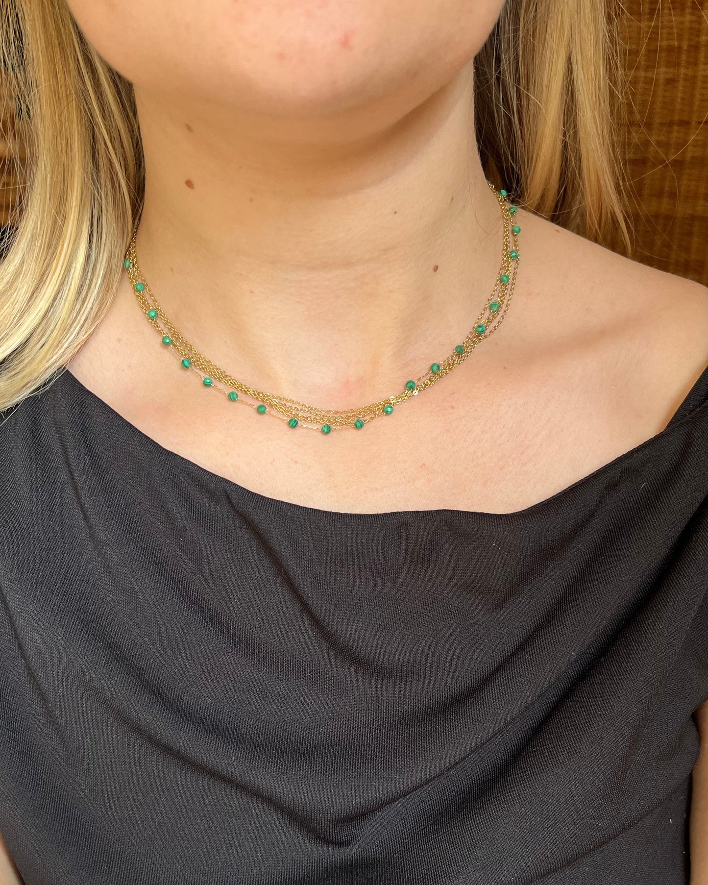 Collier multirang et pierres naturelles CINDY