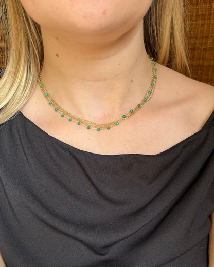 Collier multirang et pierres naturelles CINDY