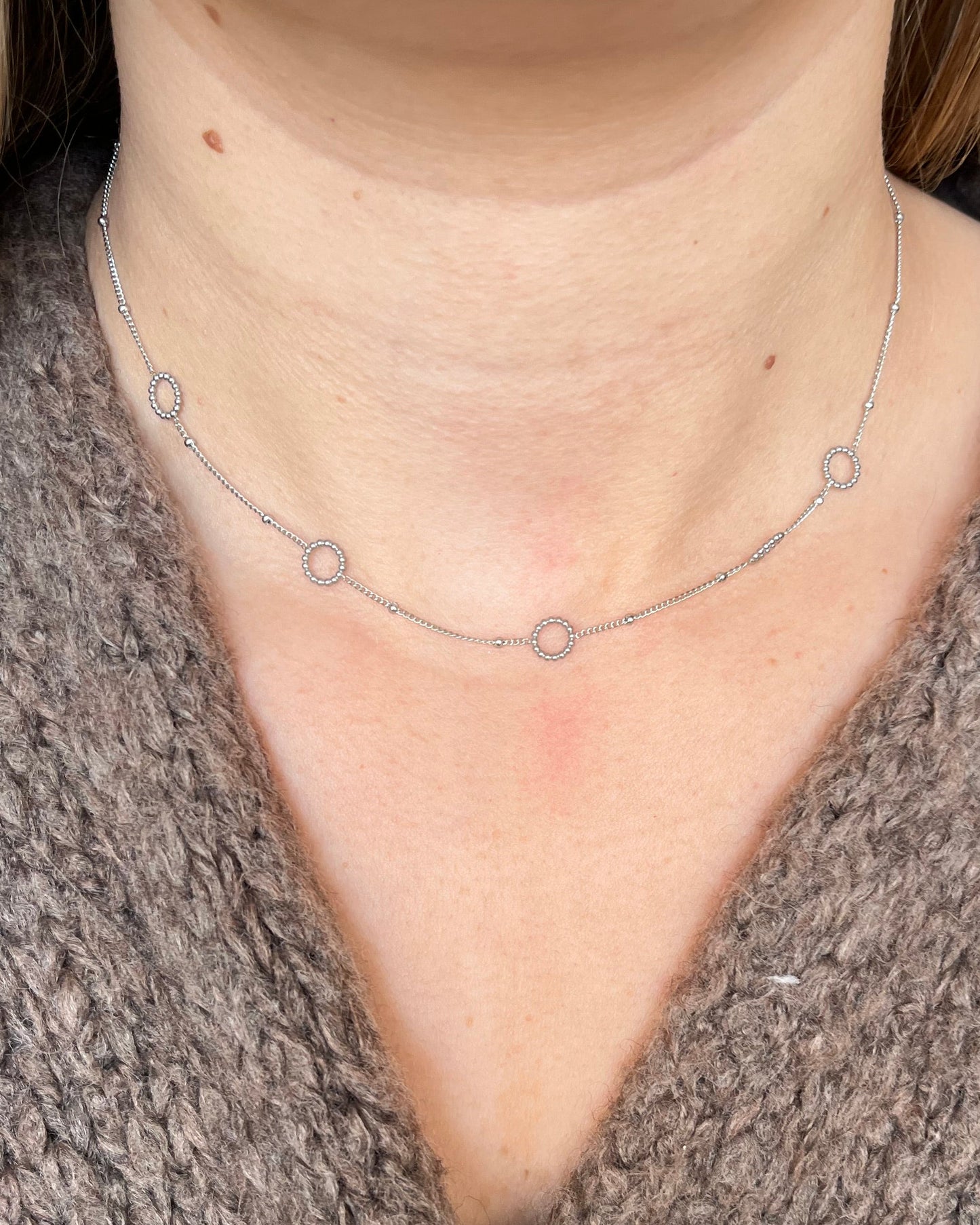 Collier avec ronds féminin et simple Acier inoxydable JULIE