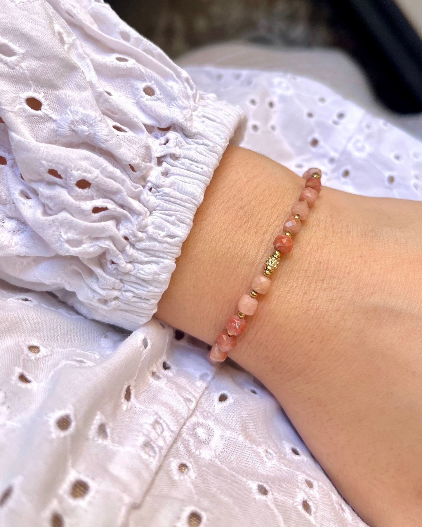 Bracelet en pierres naturelles cubiques CLEMENCE