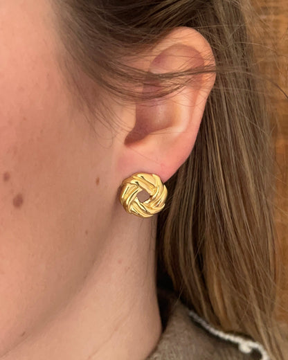 Boucles d'oreilles avec noeud doré INGRID
