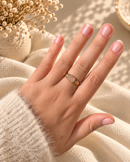 Bague strass et pierre naturelle DAYANA