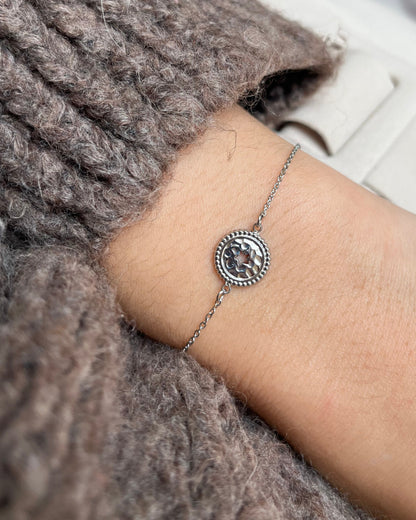 Bracelet médaillon étoile argenté Acier inoxydable ESMEE