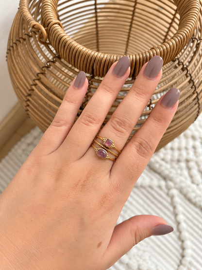 Bague double en pierres naturelles TESSA