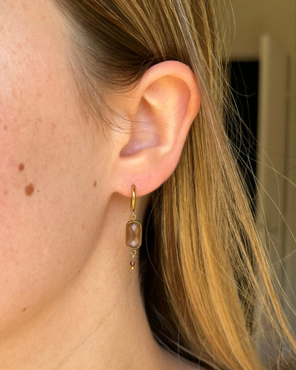 Boucles d'oreilles cristal et pierre CLAIRE