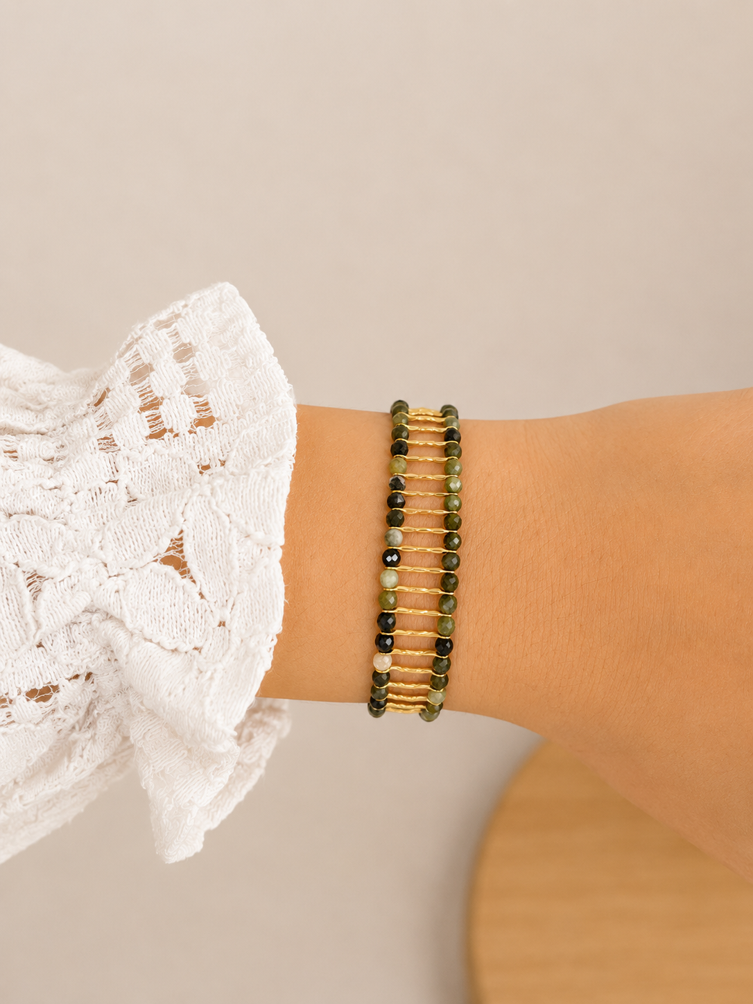 Bracelet tige et pierres naturelles CYNTHIA