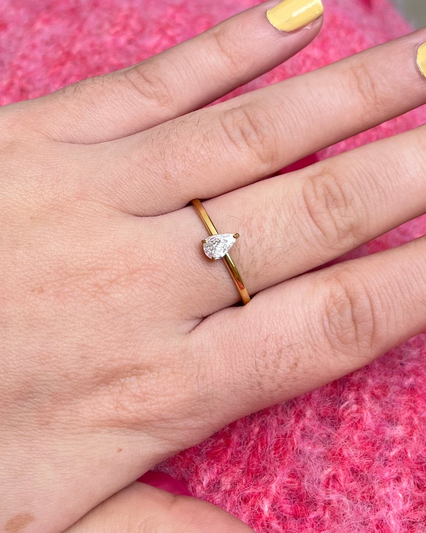 Bague avec goutte strass Acier inoxydable KELLY