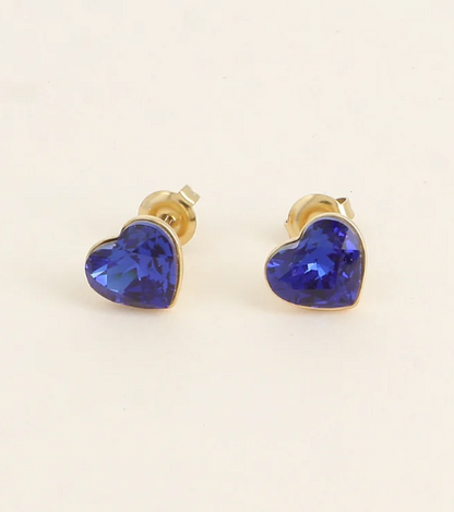 Précommande Puces coeur avec cristal de Swarovski COCO