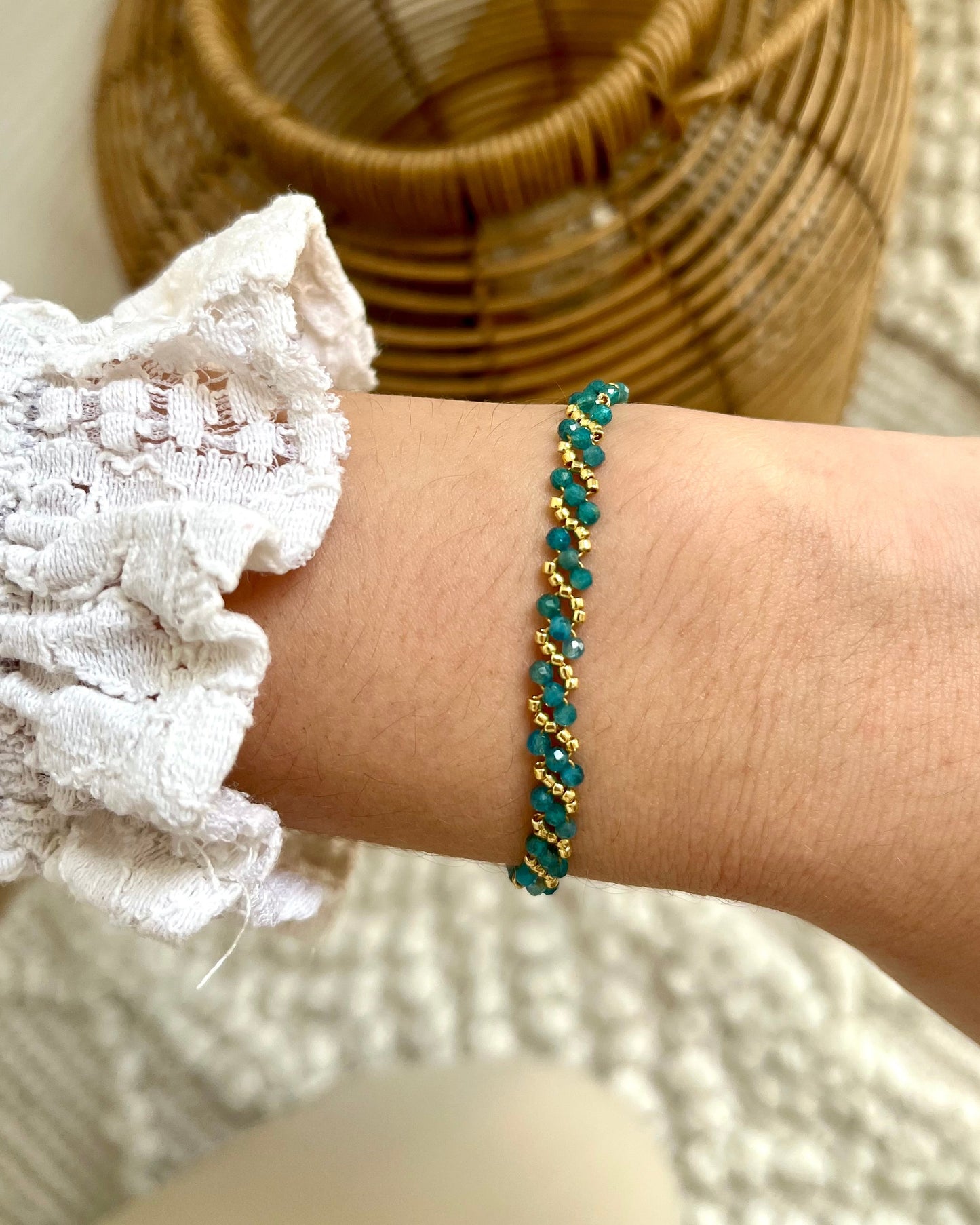 Bracelet tressé pierres naturelles RIO