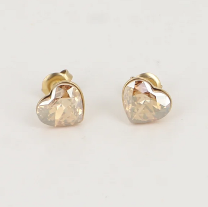 Précommande Puces coeur avec cristal de Swarovski COCO