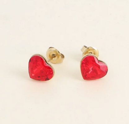 Précommande Puces coeur avec cristal de Swarovski COCO