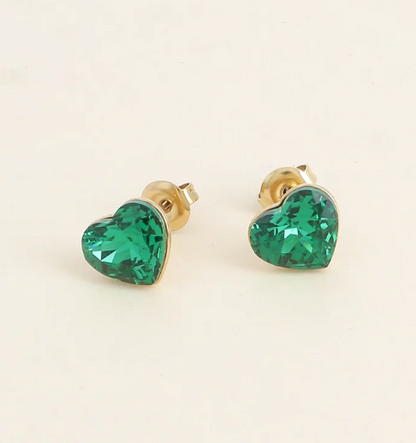 Précommande Puces coeur avec cristal de Swarovski COCO