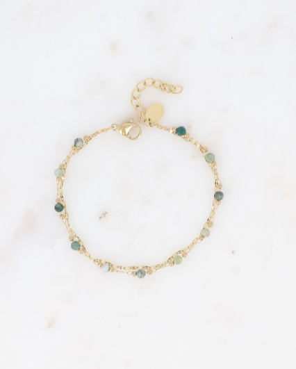 Bracelet double pierres naturelles agates indiennes AMAYA