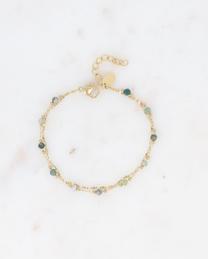 Bracelet double pierres naturelles agates indiennes AMAYA