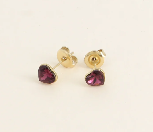Précommande Puces coeur avec cristal de Swarovski COCO MINI