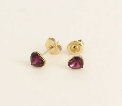 Précommande Puces coeur avec cristal de Swarovski COCO MINI