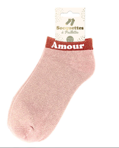 Socquettes à paillettes Amour