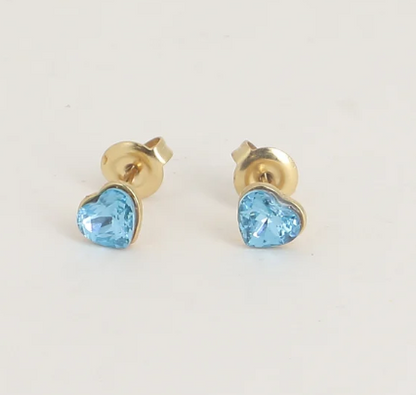 Précommande Puces coeur avec cristal de Swarovski COCO MINI