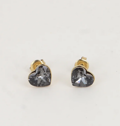 Précommande Puces coeur avec cristal de Swarovski COCO