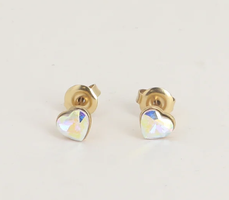 Précommande Puces coeur avec cristal de Swarovski COCO MINI