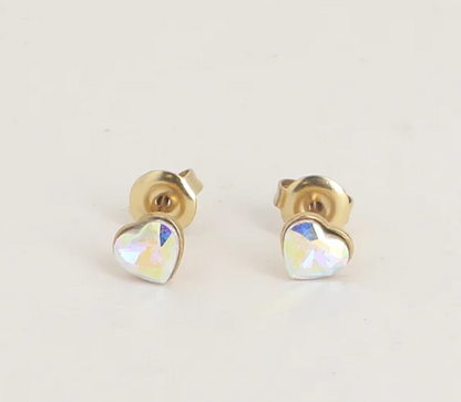 Précommande Puces coeur avec cristal de Swarovski COCO MINI
