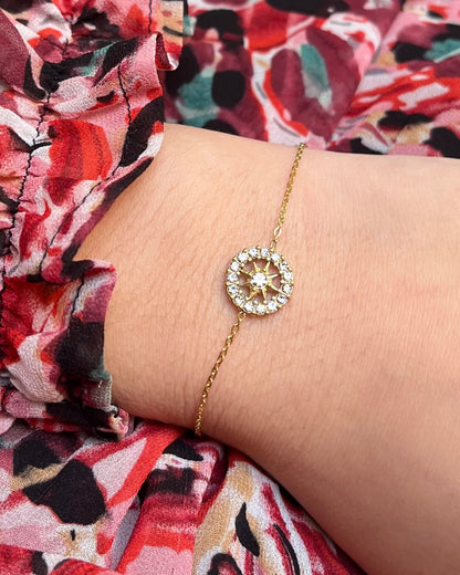 Bracelet étoile du nord strass acier inoxydable FAISCA