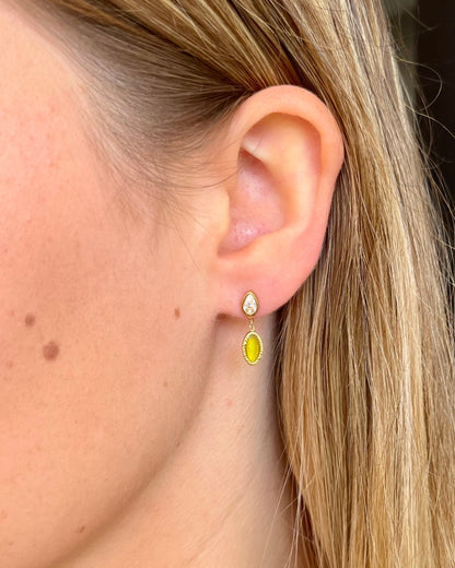 Boucles d'oreilles goutte cristal et pierre  SOHO