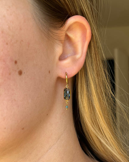 Boucles d'oreilles cristal et pierre CLAIRE