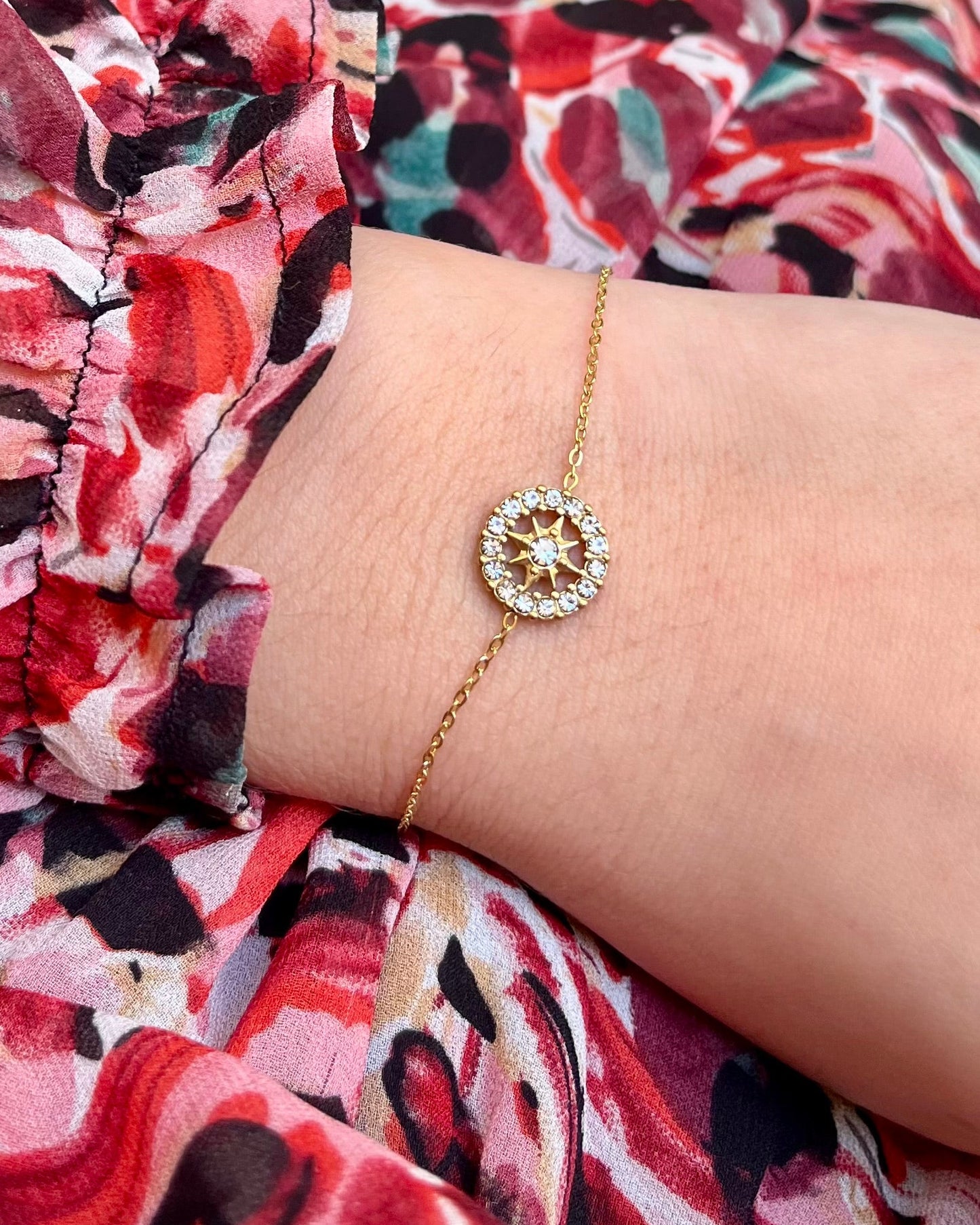 Bracelet étoile du nord strass acier inoxydable FAISCA