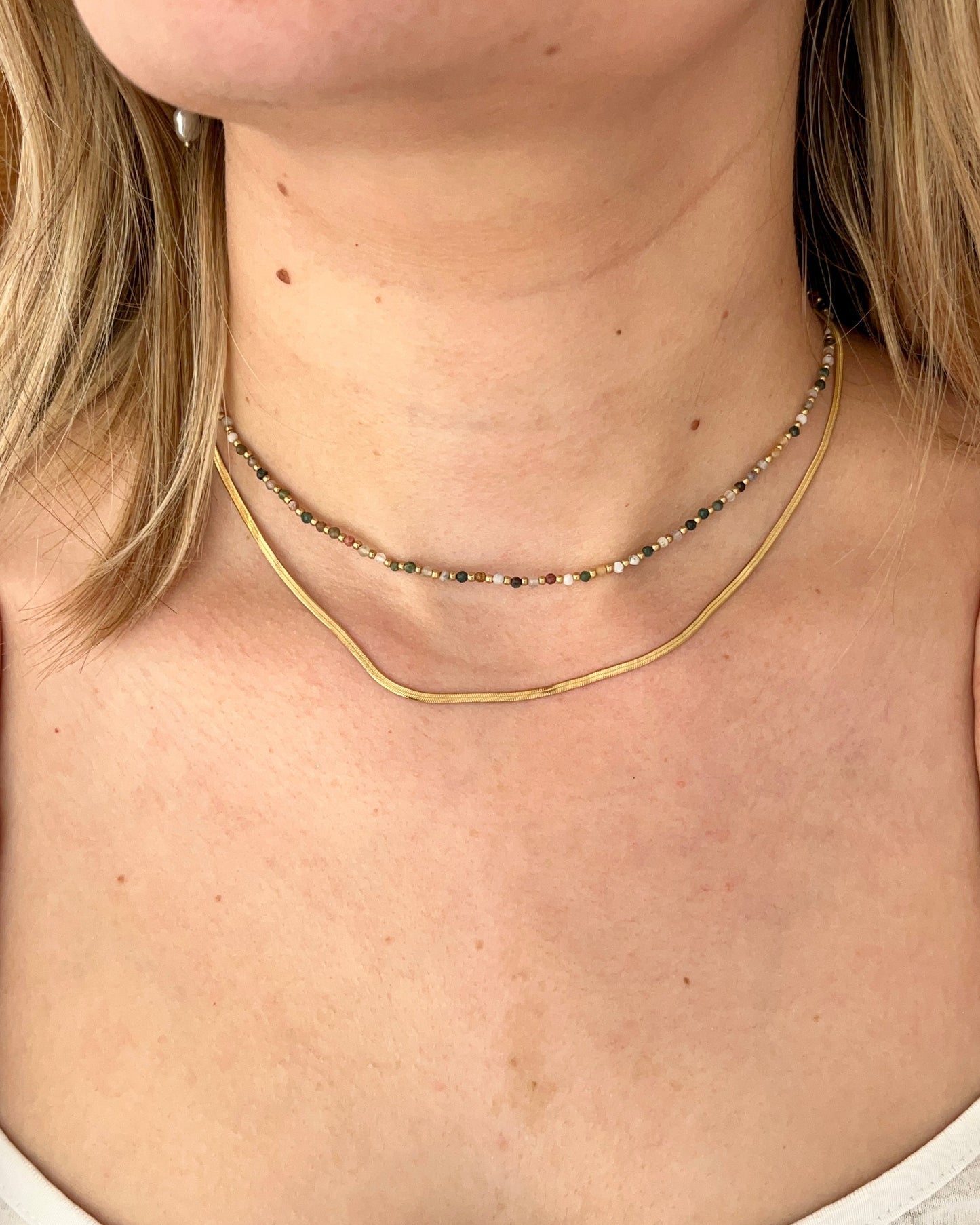 Collier double pierres naturelles ROSALIE
