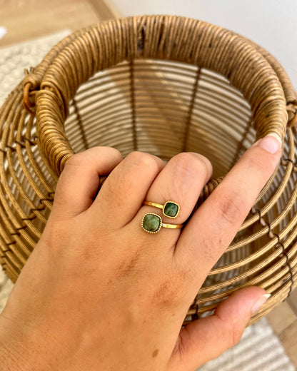 Bague double en pierres naturelles DELIA