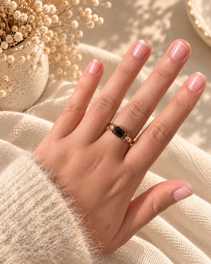 Bague strass et pierre naturelle DAYANA