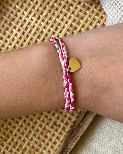 Bracelet liberty personnalisé tissu avec breloque