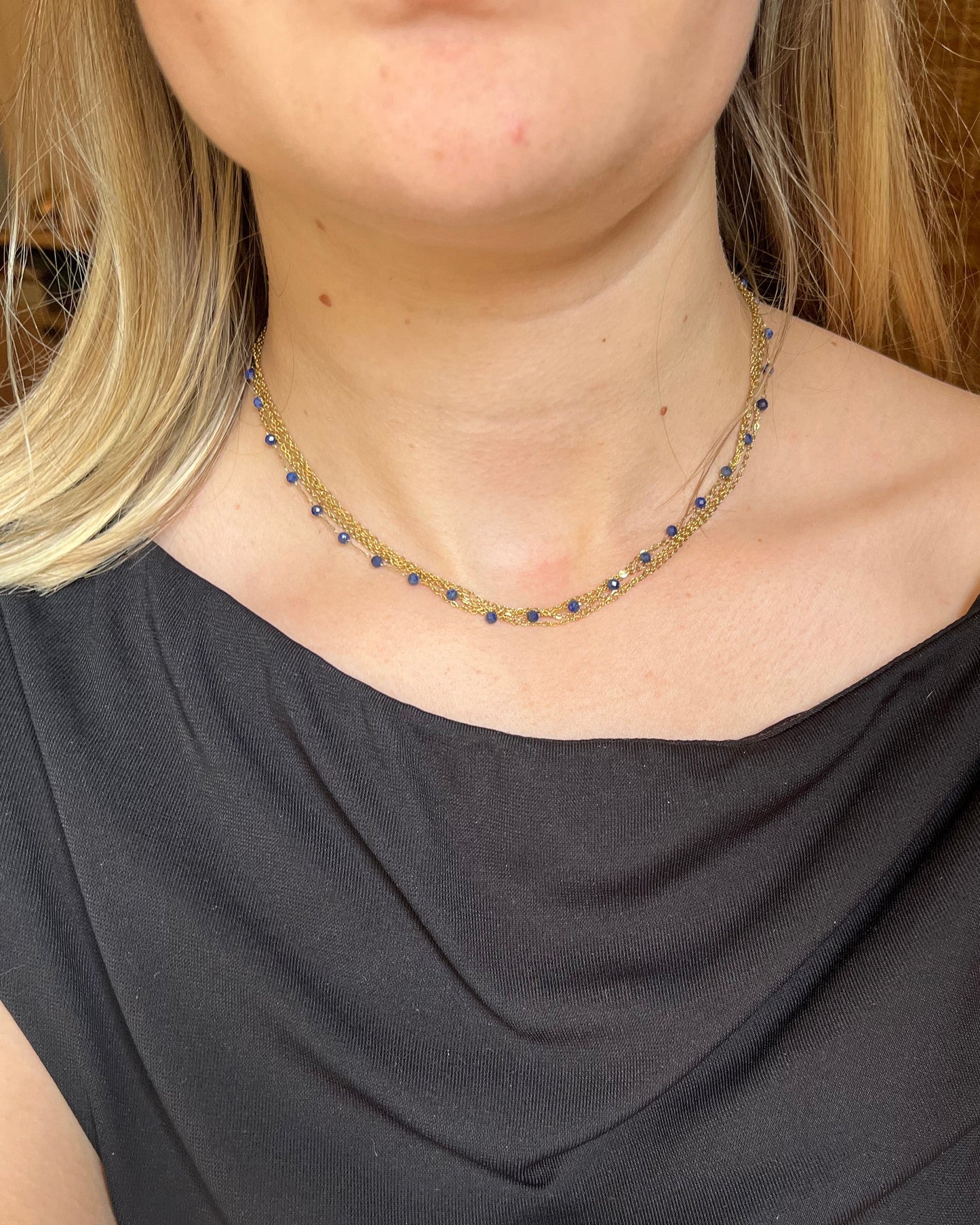 Collier multirang et pierres naturelles CINDY