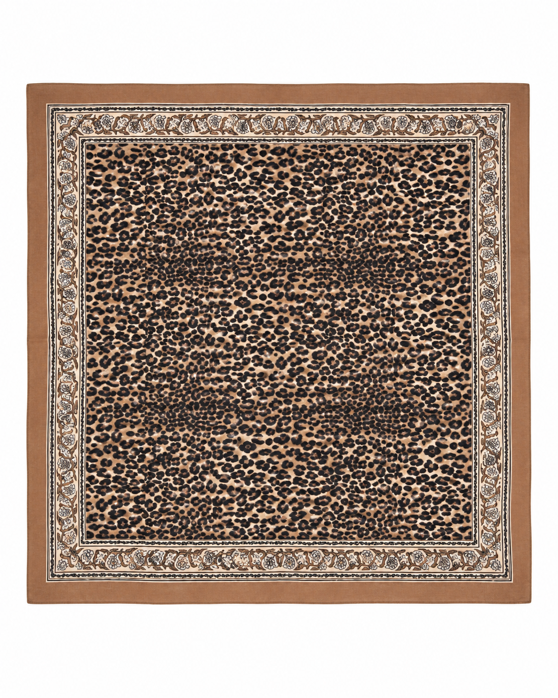 Foulard marron léopard LEONIE