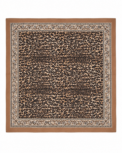 Foulard marron léopard LEONIE