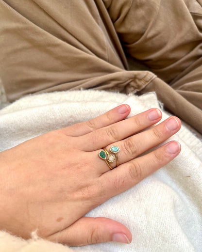 Bague élégante 3 pierres naturelles GEMMYO