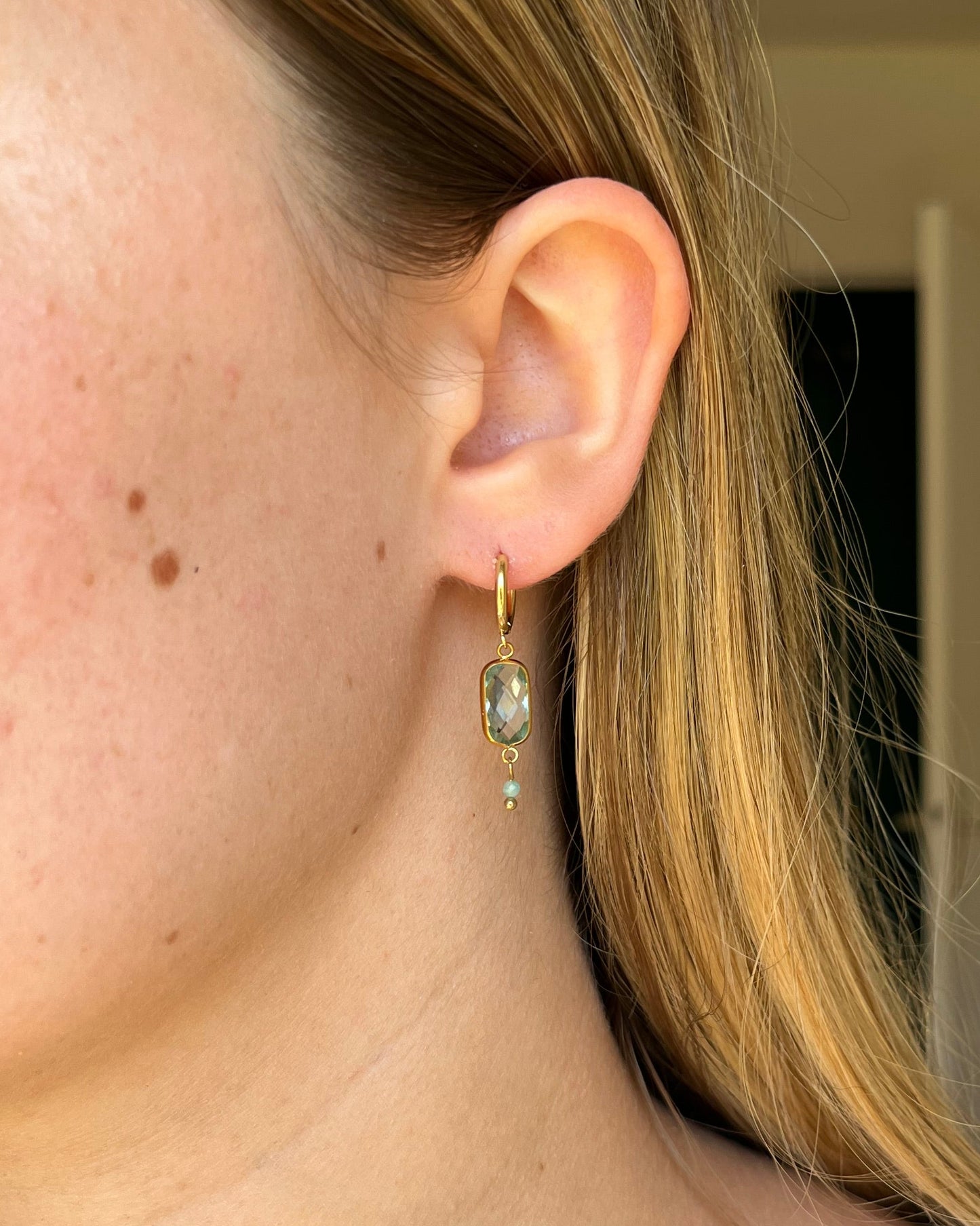 Boucles d'oreilles cristal et pierre CLAIRE