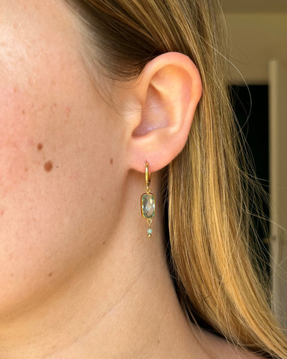 Boucles d'oreilles cristal et pierre CLAIRE