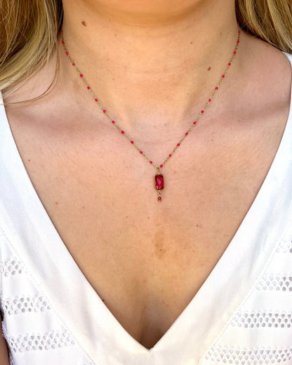 Collier cristal et pierre CLAIRE